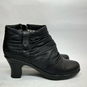 $220 DANSKO COMFORT BUFFY PLATFORM BOOTIE BLACK LEATHER 39 (W19)